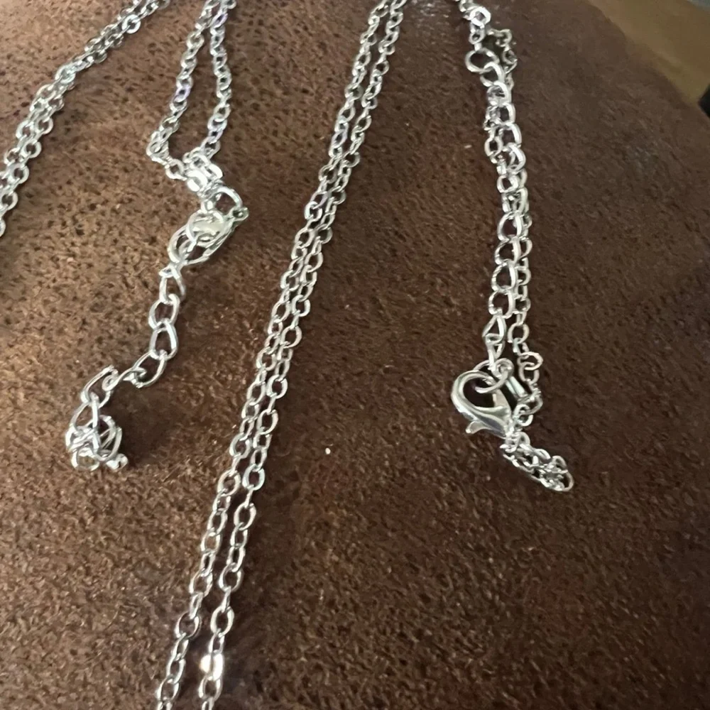 Hello Kitty Silver Necklaces with Pink and Blue Pendants N45 - Picture 3 of 4